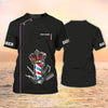 Barber Tools Personalized Name 3D Shirt