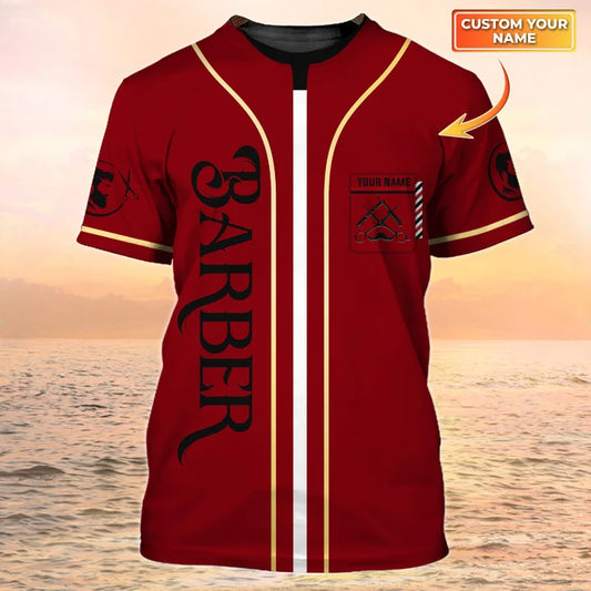 Barber Shop Personalized Name 3D Shirt