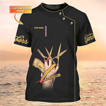 Barber Shop Personalized Name 3D Shirt