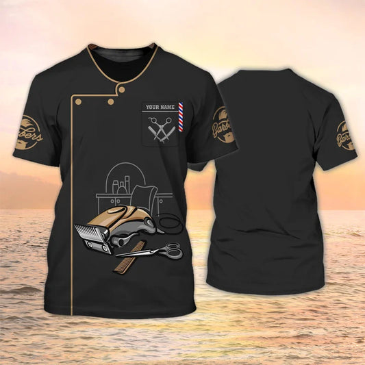 Barber Shop Personalized Name 3D Shirt