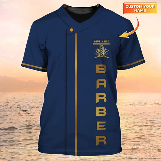 Barber Shop Personalized Name 3D Shirt