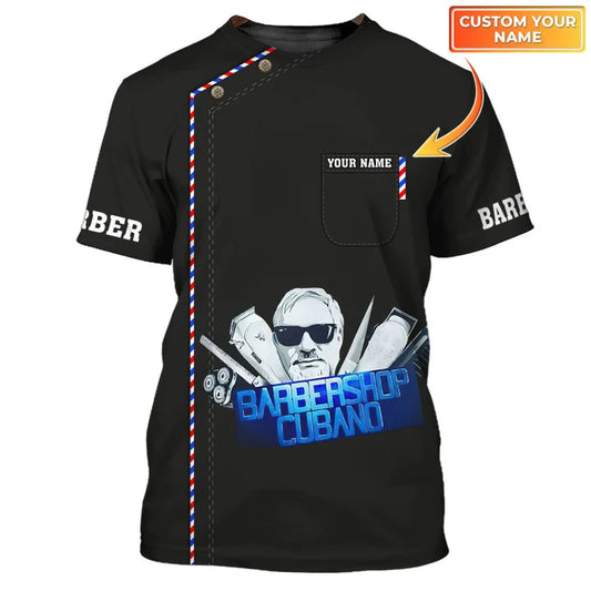 Barber Shop Personalized Name 3D Shirt