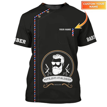 Barber Shop Personalized Name 3D Shirt