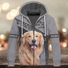 Joycorners Golden Retriever Grey Love Never Walk Alone 3D Custom Name And Dog Full Print Shirts