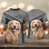 Joycorners Golden Retriever Grey Love Never Walk Alone 3D Custom Name And Dog Full Print Shirts