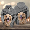 Joycorners Golden Retriever Grey Love Never Walk Alone 3D Custom Name And Dog Full Print Shirts
