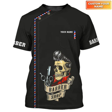 Barber Shop Personalized Name 3D Shirt