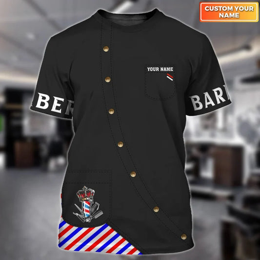 Barber Shop Personalized Name 3D Shirt