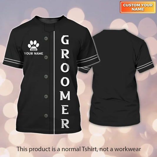Barber Dog Groomer Personalized Name 3D Shirt