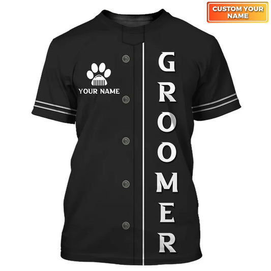 Barber Dog Groomer Personalized Name 3D Shirt