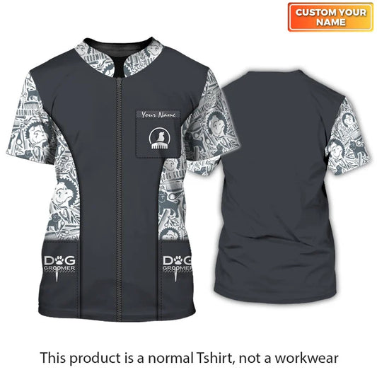 Barber Dog Groomer Personalized Name 3D Shirt