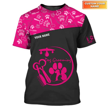 Barber Dog Groomer Personalized Name 3D Shirt