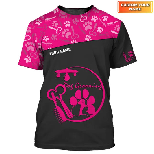 Barber Dog Groomer Personalized Name 3D Shirt