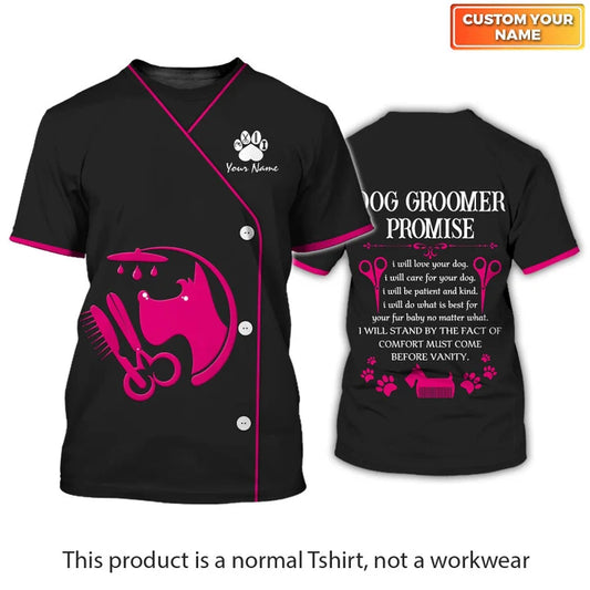Barber Dog Groomer Personalized Name 3D Shirt