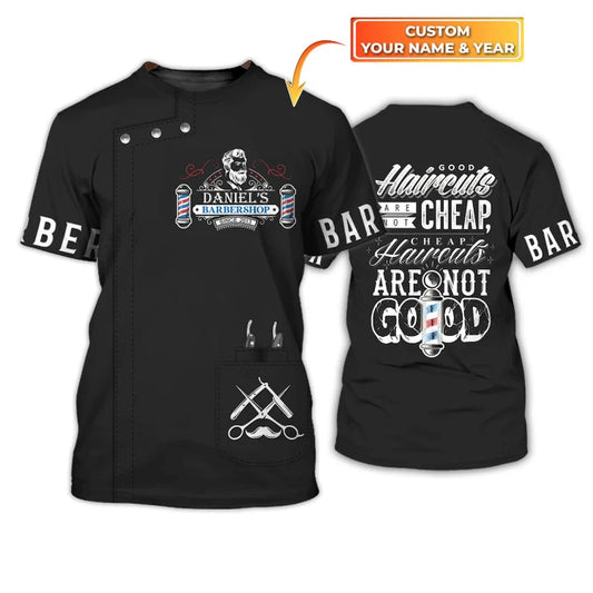 Barber Shop Personalized Name 3D Shirt