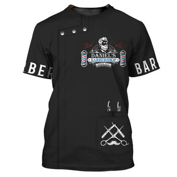 Barber Shop Personalized Name 3D Shirt