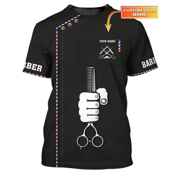 Barber Tools Personalized Name 3D Shirt