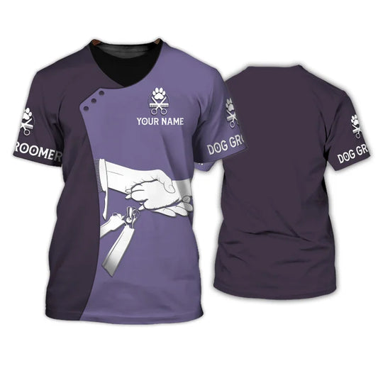 Barber Pet Dog Groomer Personalized Name 3D Shirt