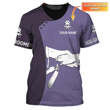 Barber Pet Dog Groomer Personalized Name 3D Shirt