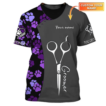 Barber Pet Dog Groomer Personalized Name 3D Shirt
