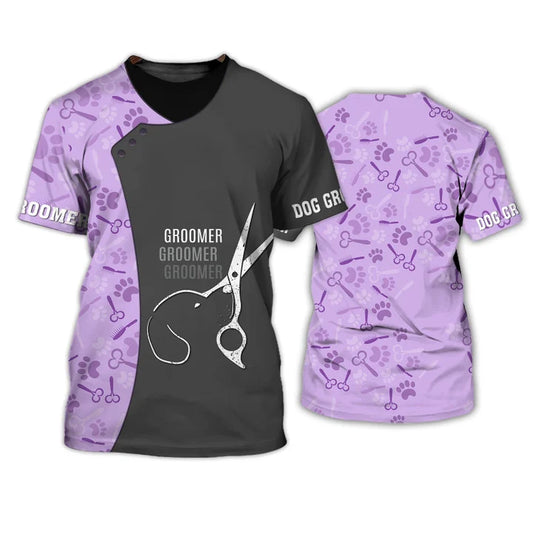 Barber Pet Dog Groomer Personalized Name 3D Shirt