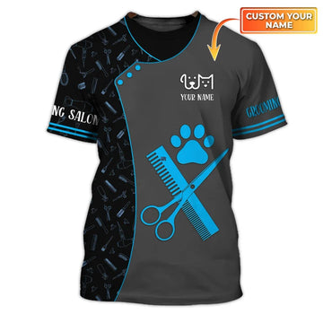 Barber Pet Dog Groomer Personalized Name 3D Shirt