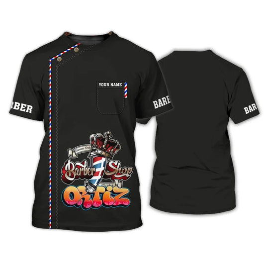 Barber Shop Personalized Name 3D Shirt