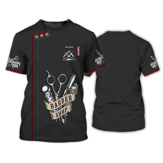 Barber Tools Personalized Name 3D Shirt