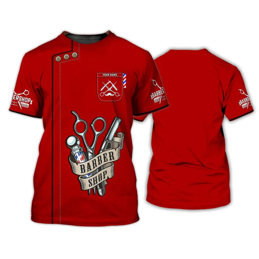 Barber Shop Personalized Name 3D Shirt