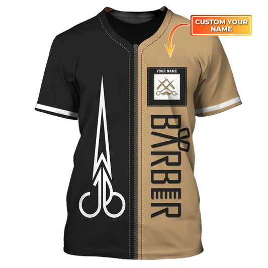 Barber Tools Personalized Name 3D Shirt
