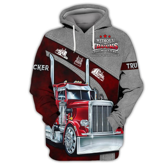 Joycorners Trucker Red 3D Full Print Shirts