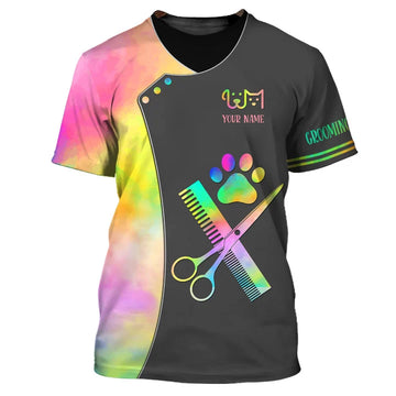 Barber Pet Groomer Personalized Name 3D Shirt