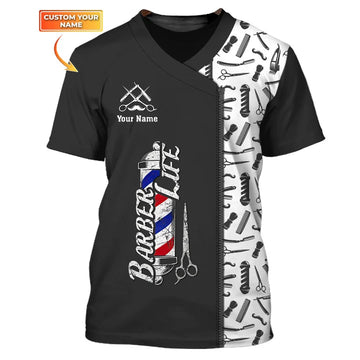 Barber Tools Personalized Name 3D Shirt