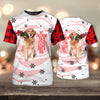 Joycorners Golden Retriever Valentine Day 3D Custom Name And Dog Full Print Shirts