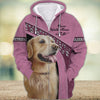 Joycorners Golden Retriever Never Walk Alone Pink 3D Custom Name And Dog Full Print Shirts