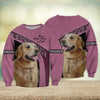 Joycorners Golden Retriever Never Walk Alone Pink 3D Custom Name And Dog Full Print Shirts