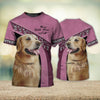 Joycorners Golden Retriever Never Walk Alone Pink 3D Custom Name And Dog Full Print Shirts