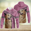 Joycorners Golden Retriever Never Walk Alone Pink 3D Custom Name And Dog Full Print Shirts