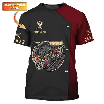 Barber Shop Personalized Name 3D Shirt