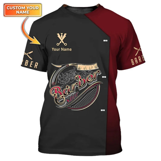 Barber Shop Personalized Name 3D Shirt