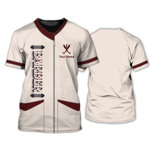 Barber Shop Personalized Name 3D Shirt