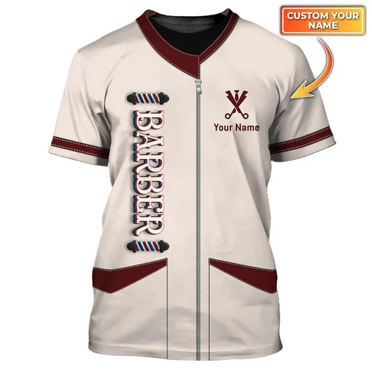 Barber Shop Personalized Name 3D Shirt