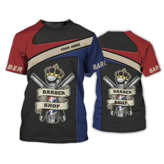 Barber Shop Personalized Name 3D Shirt