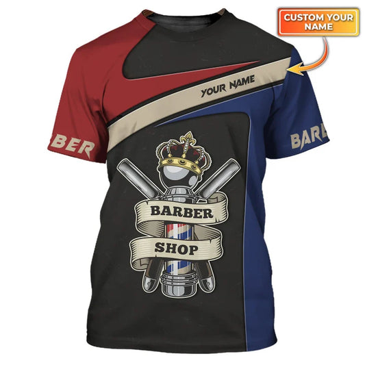 Barber Shop Personalized Name 3D Shirt