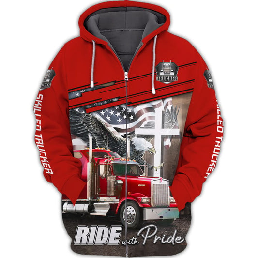 Joycorners Riding With Pride Trucker 3D Full Print Shirts