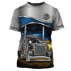 Joycorners Grey Black Trucker 3D Full Print Shirts