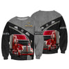 Joycorners Grey Red Trucker 3D Full Print Shirts