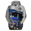 Joycorners Grey Blue Trucker 3D Full Print Shirts