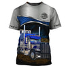 Joycorners Grey Blue Trucker 3D Full Print Shirts