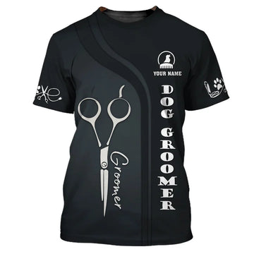 Barber Dog Groomer Personalized Name 3D Shirt